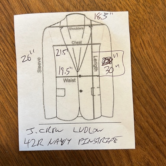 $425 J Crew Ludlow navy pinstripe blazer 42R 100% Wool Loro Piano - Picture 2 of 12